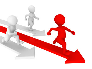 3d small people. Leadership concept.