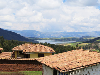 Fototapeta na wymiar Agricultural field in Sacred Valley, Cusco