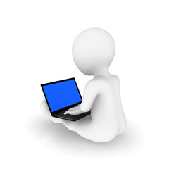 3d person with laptop.