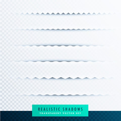 zigzag paper shadows effect collection on transparent background