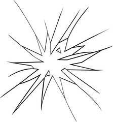 Obraz premium Broken glass effect. Hole in the broken glass .Vector illustration.