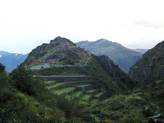 Peru, Pisac (Pisaq) - Inca ruins in the sacred valley in the Peruvian Andes