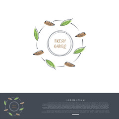 artistic thin line logo circle pattern of bread