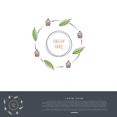 artistic thin line logo circle pattern of pancake