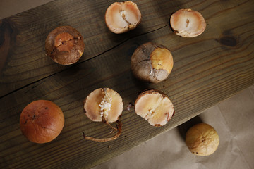Avocado nuts on wooden background