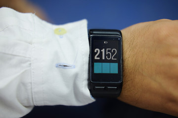 Person using smart watch