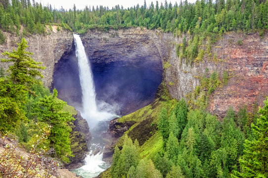 Helmcken falls is a 141m waterfall in Wells Gray provincial park in British Columbia, Canada.