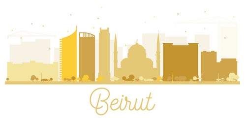 Naklejka premium Beirut City skyline golden silhouette.