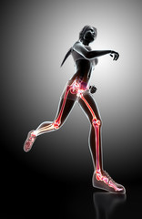3d illustration - woman runing pose.