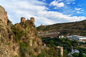 Ruins of Narikala Fortress in Tbilisi, Georgia