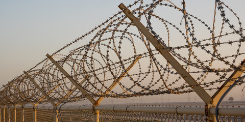 Middle East Desert Concertina Wire Fence