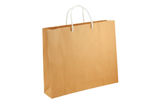 Empty shopping bag isolated on white background, clipping paths included.
