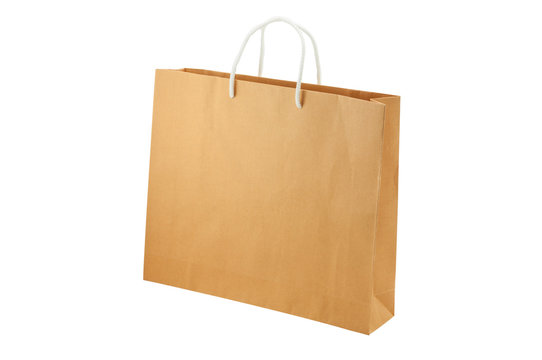 Empty shopping bag isolated on white background, clipping paths included.