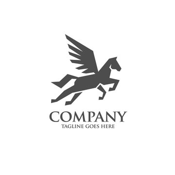 creative Pegasus logo modern template. Luxury monogram symbol illustration. Used for hotel, restaurant, 
