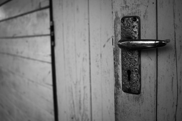 Door lock old close up.