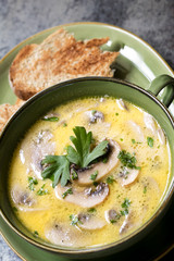 Mushroom Soup with Toast