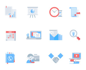 Business and office vector icons set