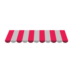 striped awning icon over white background. vector illustration