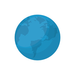 earth planet icon over white background. colorful design. vector illustration
