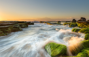 Seascape at Turimatta in sunrise. Sydney Australia