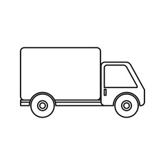 cargo truck icon over white background. vector illustration