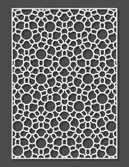 Penrose tiling stile laser cutting panel. Vector geometric ornament.