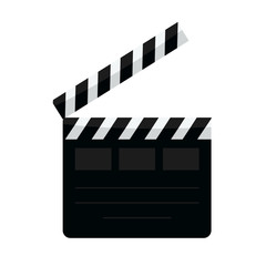 Clapperboard vector illustration isolated background, flat style icon
