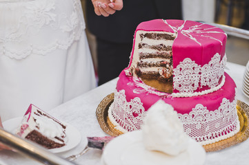 Obraz na płótnie Canvas Wedding cake on the table 7967.