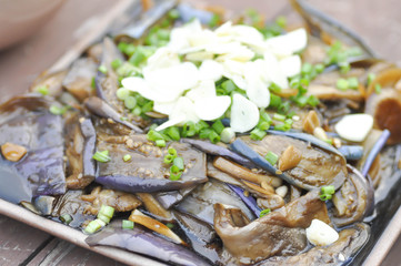 stir fried eggplant with green shallot