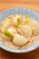 蕪の鶏そぼろ煮