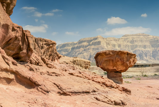 Stone mushrooom is one of unique geological formations belonging to Jurassic period in Nature Timna park that is located 25 km north of Eilat (Israel) 