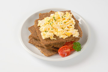fitness bread with scrambled eggs