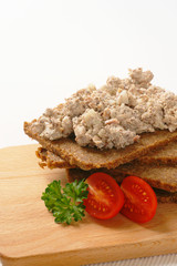 fitness bread with fish spread