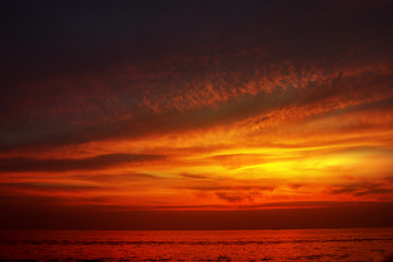 Sunset and the beach with beautiful sky