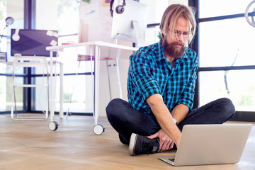 Young man working in office