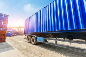 Industrial container truck freight transport
