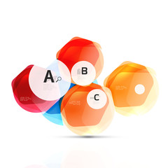 Aqua glossy glass elements