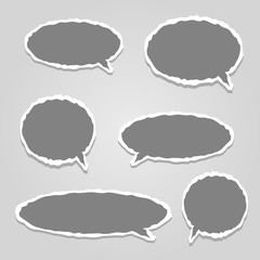 paper vector dialog clouds