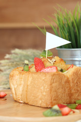 French honey toast with mix fruits