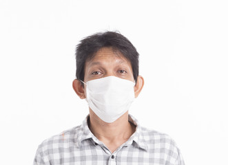 Asian adult male patient wearing mask