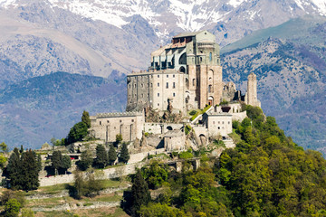 Sacra di San Michele (Saint Michael Abbey) on Mount Pirchiriano in St Ambrogio, north west Italy