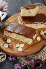 cake on old wooden background