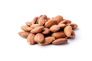 Almonds on White background