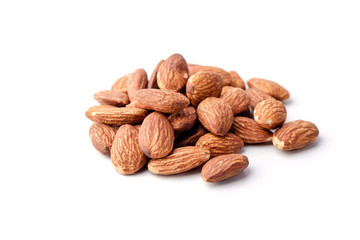 Almonds on White background