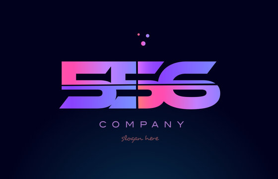 556 pink magenta purple number digit numeral logo icon vector
