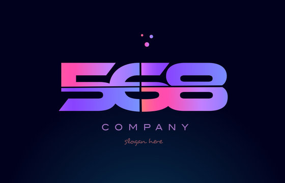 568 pink magenta purple number digit numeral logo icon vector