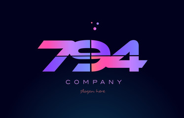 794 pink magenta purple number digit numeral logo icon vector