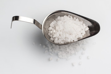 Sea salt in an iron bowl