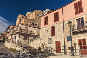 Fototapeta na wymiar Town of Cammarata in Central Sicily in Spring 2017