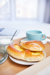 Good morning, Sweet breakfast . bedroom concept